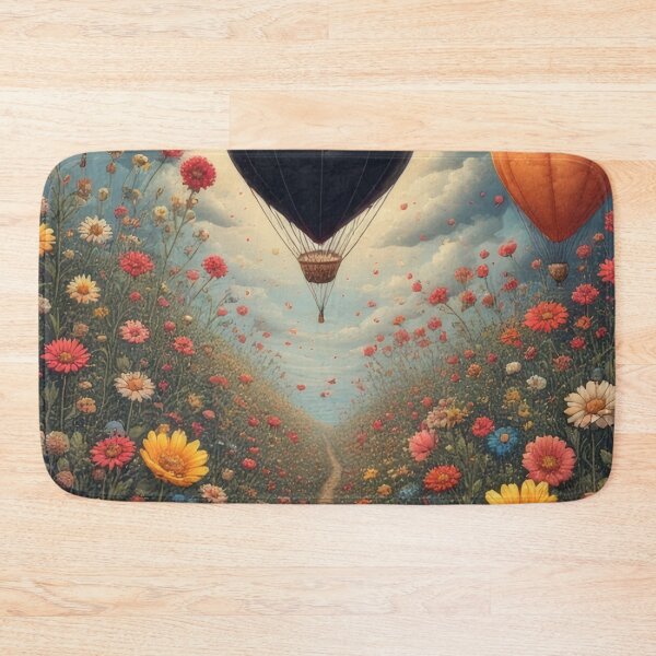 Item preview, Flower path beneath heart-shaped balloons in the sky designed and sold by Mianku | Für das Leben.