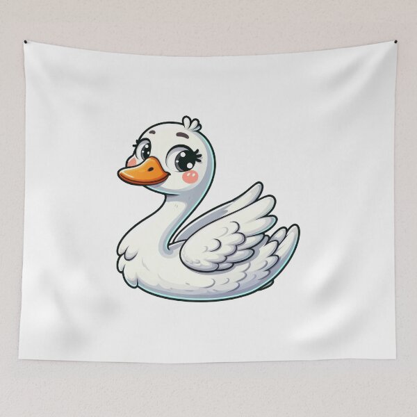 Item preview, Cute Swan Sticker – Adorable Kawaii Swan Illustration designed and sold by LunaPixelStudio.
