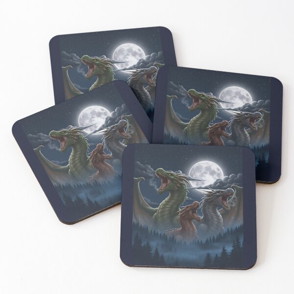 Item preview, 3 Dragons Roaring at the Moon designed and sold by DigitalDream11.