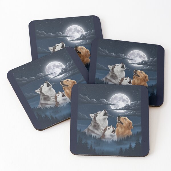 Item preview, 3 Dogs Barking at the Moon designed and sold by DigitalDream11.