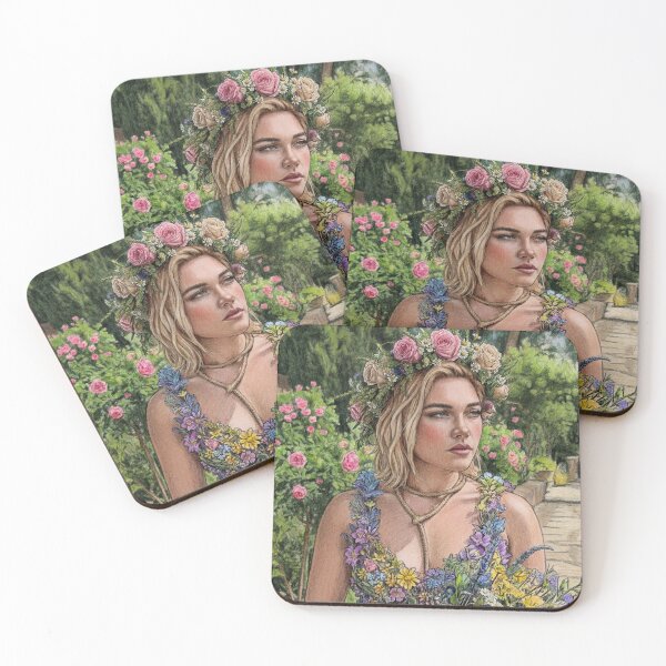 Item preview, Sketch Drawing of Florence Pugh Filled in with Colored Pencils designed and sold by MattBStickers.