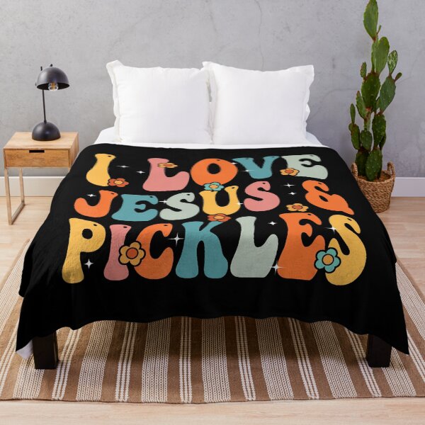Item preview, Hippie Groovy I Love Pickles  Jesus Pickle Retro Vegetarian designed and sold by TerryAnnie.