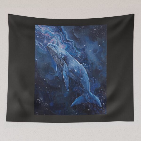 Item preview, Cosmic Whale Galaxy Art – Space Whale Swimming in Nebula Stars Dreamy Fantasy Print designed and sold by TitanRN.