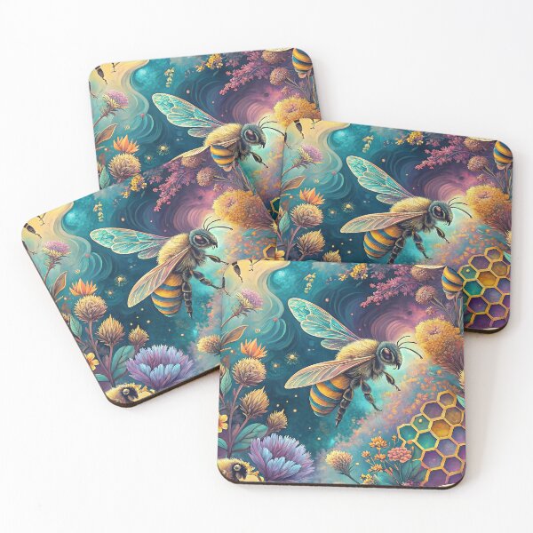 Item preview, Abeja, colmena y flores designed and sold by justrachna.