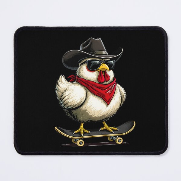 Item preview, Cowboy Chicken Skater | Wild West Skate Bird designed and sold by ColorSplash123.