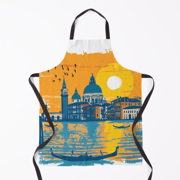 Item preview, Venice Sunset Skyline with Gondolas – Vibrant Italian City Illustration designed and sold by DesignArtist.ia.