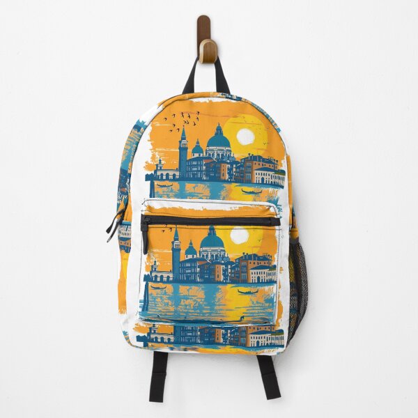 Item preview, Venice Sunset Skyline with Gondolas – Vibrant Italian City Illustration designed and sold by DesignArtist.ia.