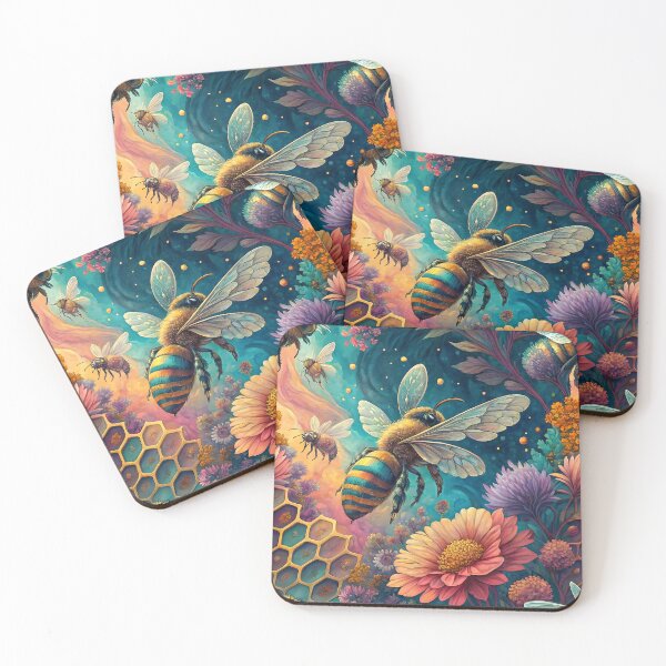 Item preview, Abeja, colmena y flores designed and sold by justrachna.