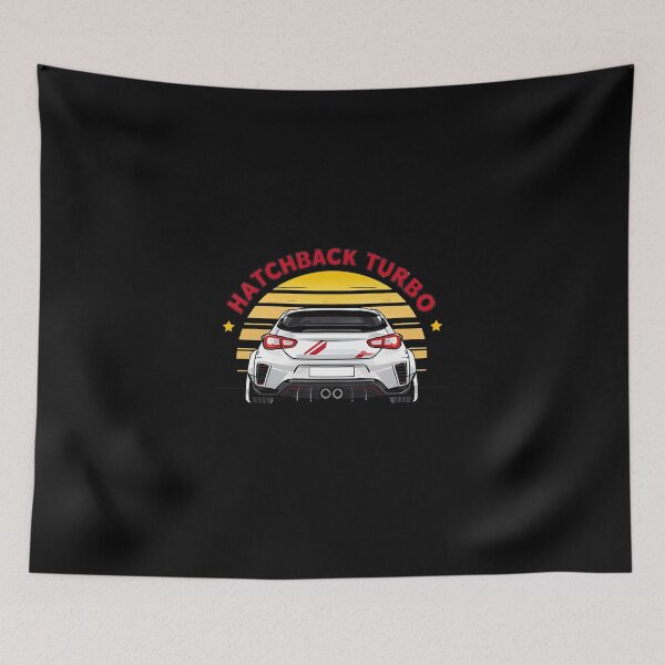 Item preview, Hatchback Turbo Car Illustration — Modern White Sports Car Rear View designed and sold by Colorful-Garden.