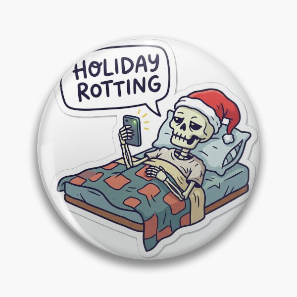 Item preview, Holiday Rotting Skeleton Christmas Bed Rot Phone Gen Z Humor designed and sold by ArtByYunus.