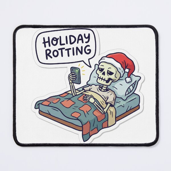 Item preview, Holiday Rotting Skeleton Christmas Bed Rot Phone Gen Z Humor designed and sold by ArtByYunus.