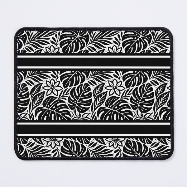 Item preview, Black & White Floral Ornament Stripes on Transparent Background designed and sold by InFrameVision.