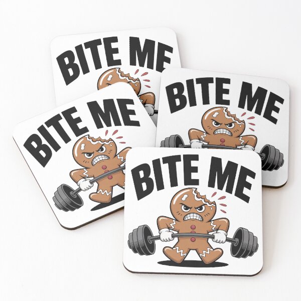 Item preview, Bite Me Gingerbread Holiday Gym Meme designed and sold by WSPrintCrafter.