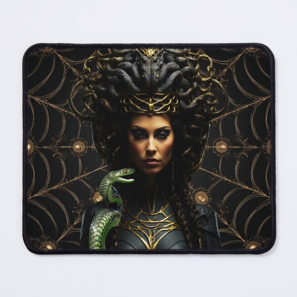Item preview, mystic medusa – dark serpent goddess – black gold fantasy designed and sold by Traumrausch.