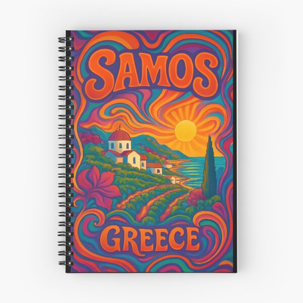Item preview, Samos Psychedelic Travel Poster - 70s Retro Art designed and sold by Cosmopolis.