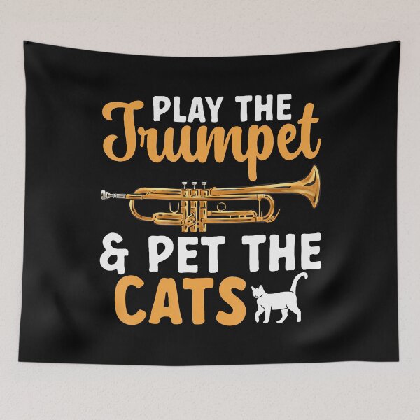Item preview, Play The Trumpet Pet The Cats Instrument Trumpeter designed and sold by ToriCarylon.