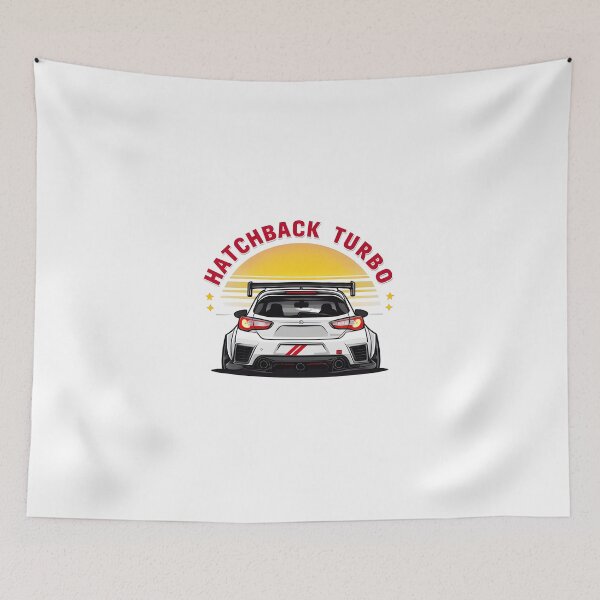Item preview, Hatchback Turbo Car Illustration — Modern White Sports Car Rear View designed and sold by Colorful-Garden.