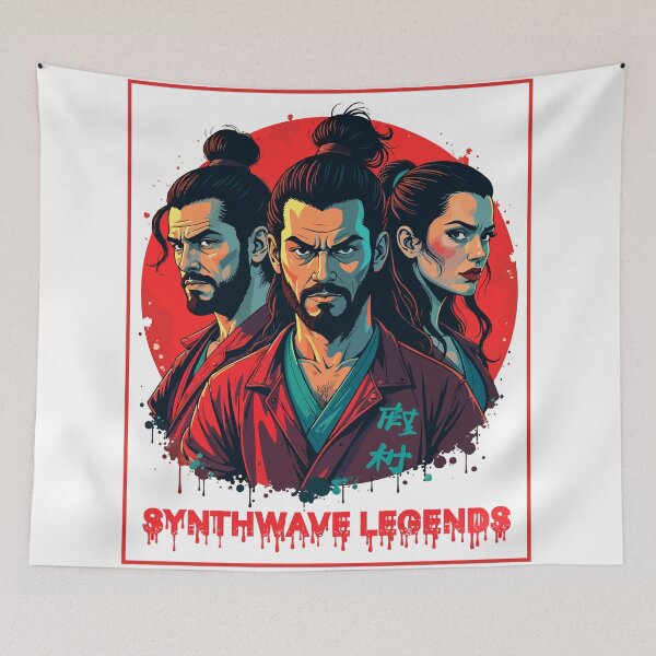 Item preview, Synthwave Legends Samurai Retro Vaporwave T-Shirt  Neon Japanese Warrior Art designed and sold by Design-Pro-21.