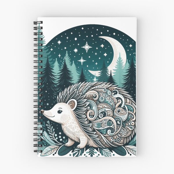 Item preview, Boho Woodland Hedgehog Under Moonlit Forest designed and sold by BigBlueArt.