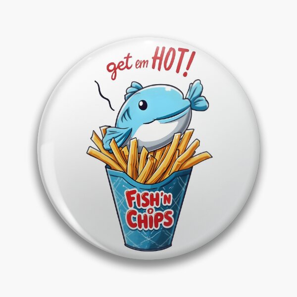 Item preview, Get ’Em Hot! Fish ’N Chips Cute Cartoon Design designed and sold by SoftyDesigns.