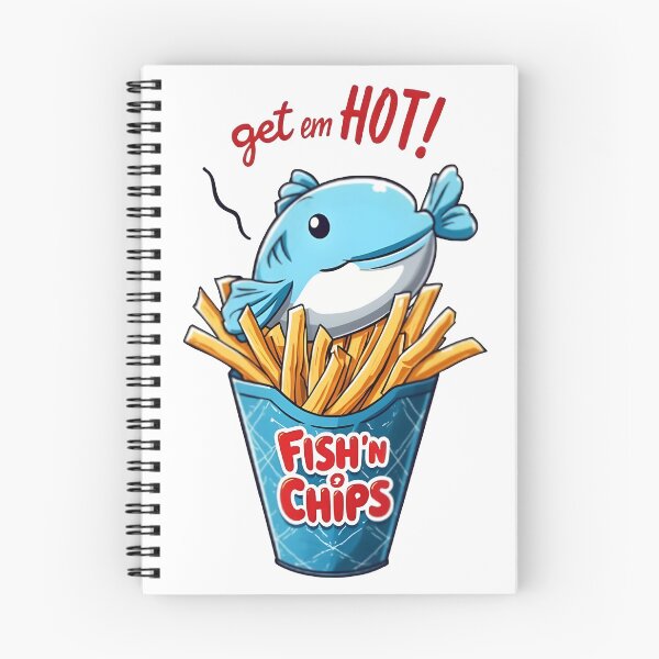 Item preview, Get ’Em Hot! Fish ’N Chips Cute Cartoon Design designed and sold by SoftyDesigns.