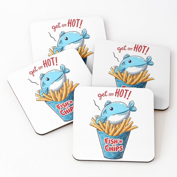 Item preview, Get ’Em Hot! Fish ’N Chips Cute Cartoon Design designed and sold by SoftyDesigns.