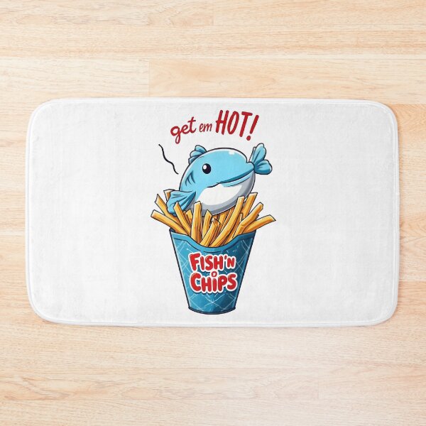 Item preview, Get ’Em Hot! Fish ’N Chips Cute Cartoon Design designed and sold by SoftyDesigns.