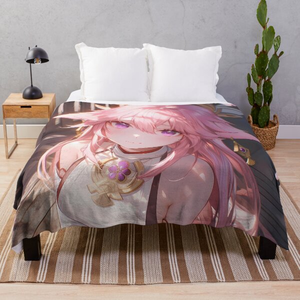 Item preview, Yae Miko Genshin Impact Sakura Blossom Japan Fantasy Pink Spring Beauty Elegant Anime Girl designed and sold by thedarvills.