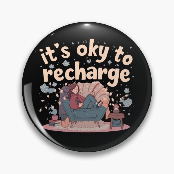 Item preview, It's Okay To Recharge | Cozy Self Care Chair & Tea Aesthetic designed and sold by Tiny Globe .