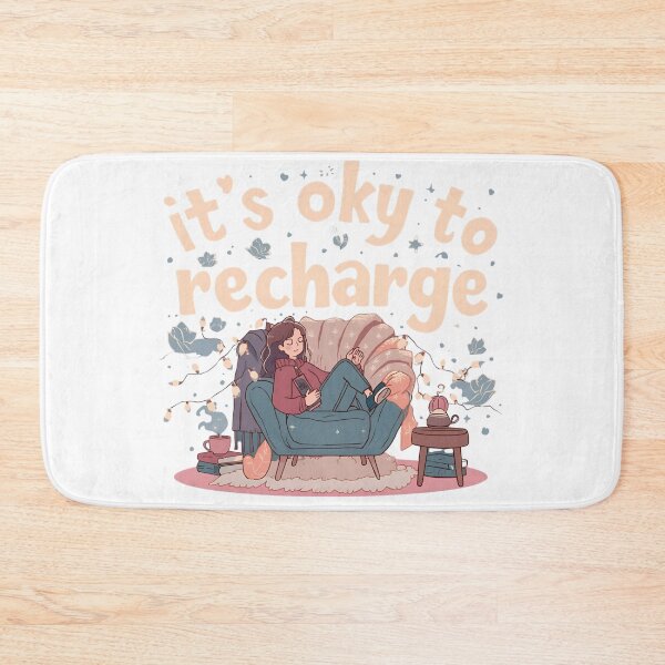 Item preview, It's Okay To Recharge | Cozy Self Care Chair & Tea Aesthetic designed and sold by Tiny Globe .