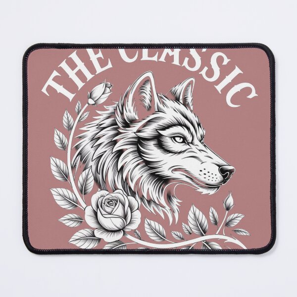 Item preview, The Classic Wolf – Black & White Gothic Tattoo Art designed and sold by TeeVibeHaus.