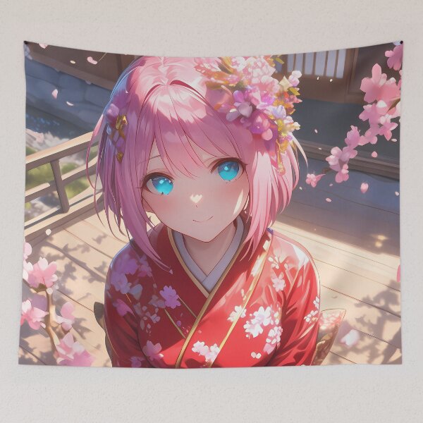 Item preview, Yui Princess Connect Cherry Blossom Spring Fantasy Japan Pastel Anime Girl Waifu designed and sold by thedarvills.