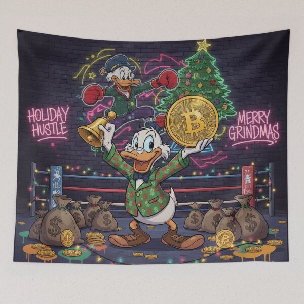 Item preview, Scrooge McDuck Holiday Hustle Merry Grindmas Bitcoin designed and sold by GEK-NERD.