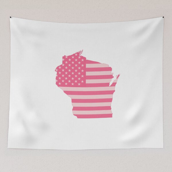 Item preview, Wisconsin USA Flag Silhouette – Stars and Stripes State Outline designed and sold by Paper Drip.