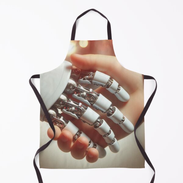 Item preview, Hands shake - Human & Robot Connection – Futuristic AI Hand Touch Artwork designed and sold by Dezien.