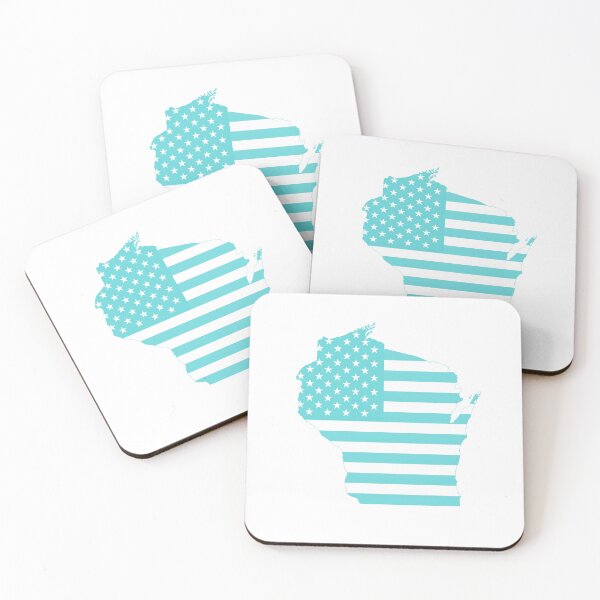 Item preview, Wisconsin USA Flag Silhouette – Stars and Stripes State Outline designed and sold by Paper Drip.