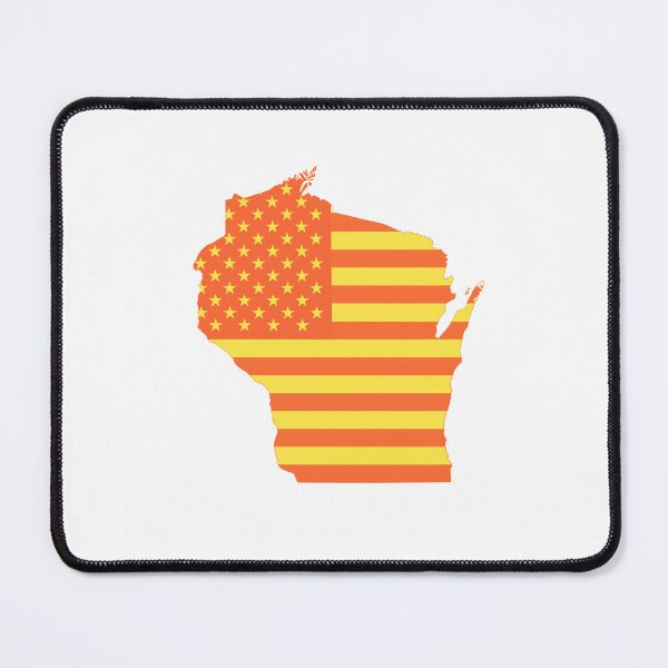 Item preview, Wisconsin USA Flag Silhouette – Stars and Stripes State Outline designed and sold by Paper Drip.