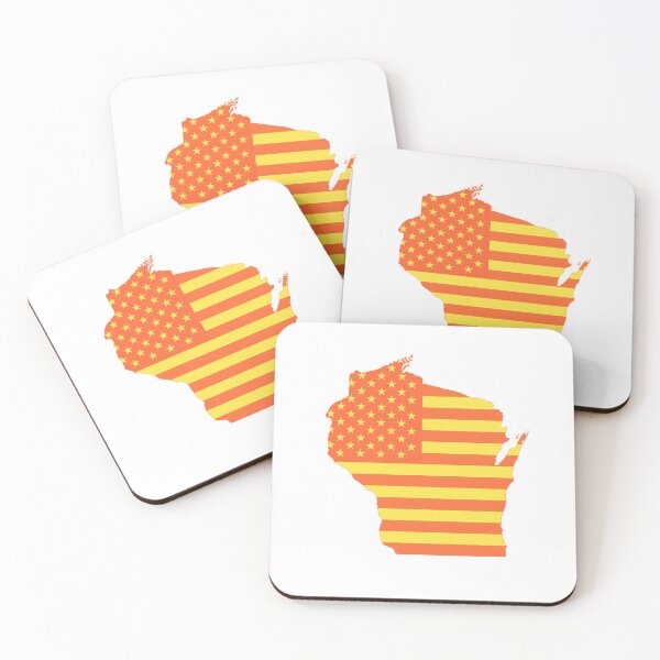 Item preview, Wisconsin USA Flag Silhouette – Stars and Stripes State Outline designed and sold by Paper Drip.