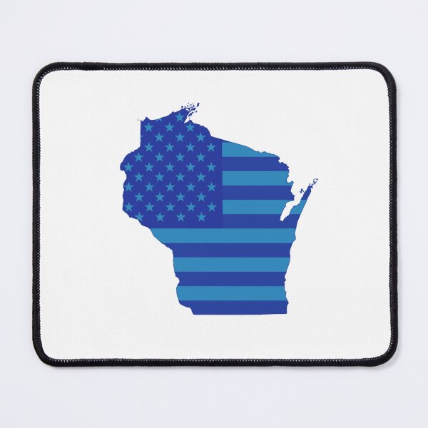 Item preview, Wisconsin USA Flag Silhouette – Stars and Stripes State Outline designed and sold by Paper Drip.