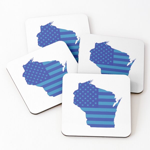 Item preview, Wisconsin USA Flag Silhouette – Stars and Stripes State Outline designed and sold by Paper Drip.