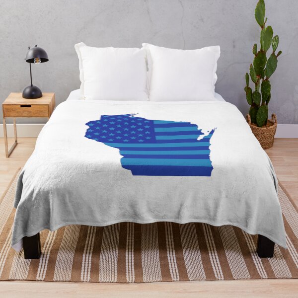 Item preview, Wisconsin USA Flag Silhouette – Stars and Stripes State Outline designed and sold by Paper Drip.