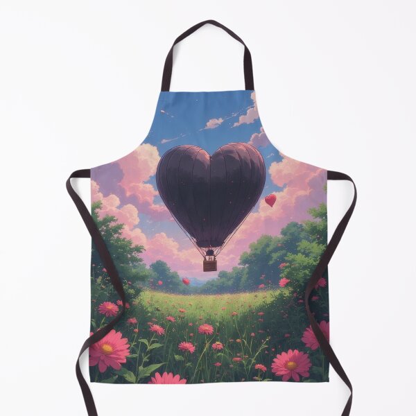 Item preview, Heart-shaped balloon over a blooming flower field designed and sold by Mianku | Für das Leben.