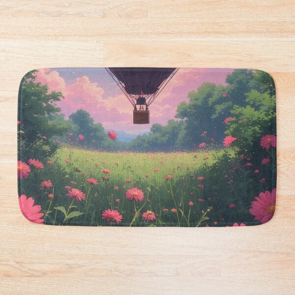 Item preview, Heart-shaped balloon over a blooming flower field designed and sold by Mianku | Für das Leben.