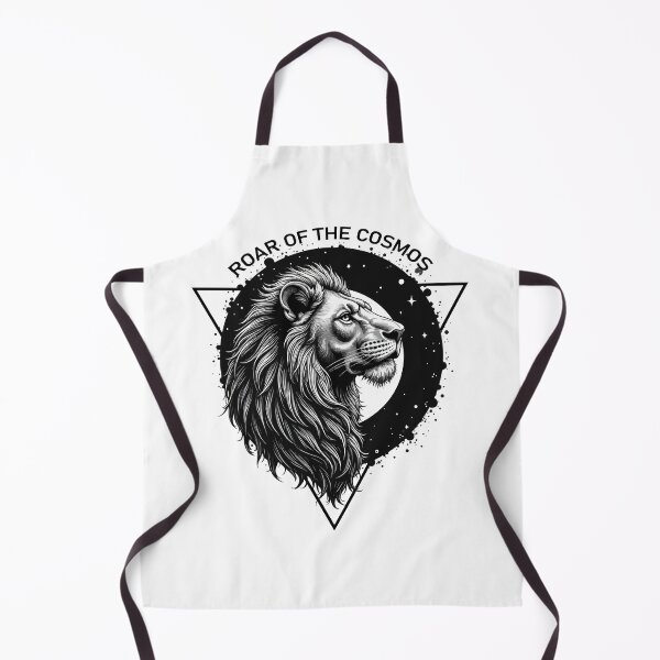 Item preview, Roar of the Cosmos Lion Cosmic Art T-Shirt  Black & White Space Illustration designed and sold by Design-Pro-21.