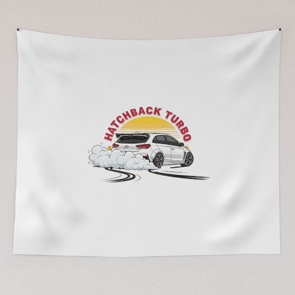 Item preview, Hatchback Turbo Car Illustration — Modern White Sports Car Rear View designed and sold by Colorful-Garden.