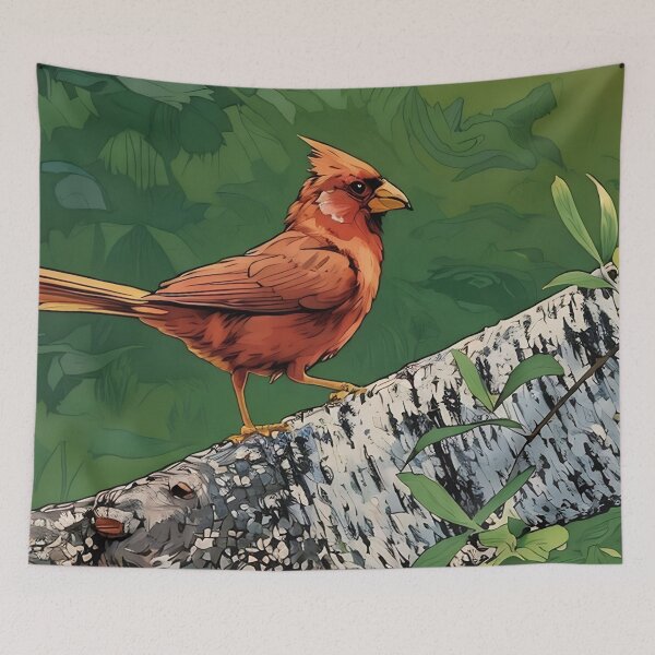 Item preview, Red Cardinal on Birch Tree designed and sold by tomorrowsart.