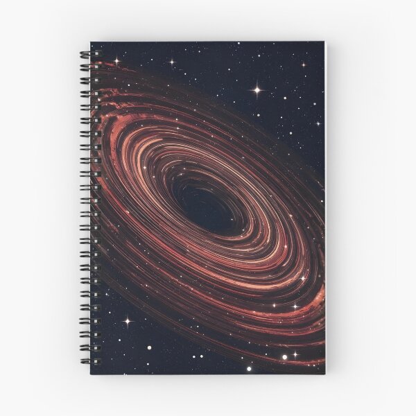 Item preview, Retro Cosmic Abyss: Crimson Black Hole & Vintage Sci-Fi Spiral Art Print designed and sold by DeluluWear.