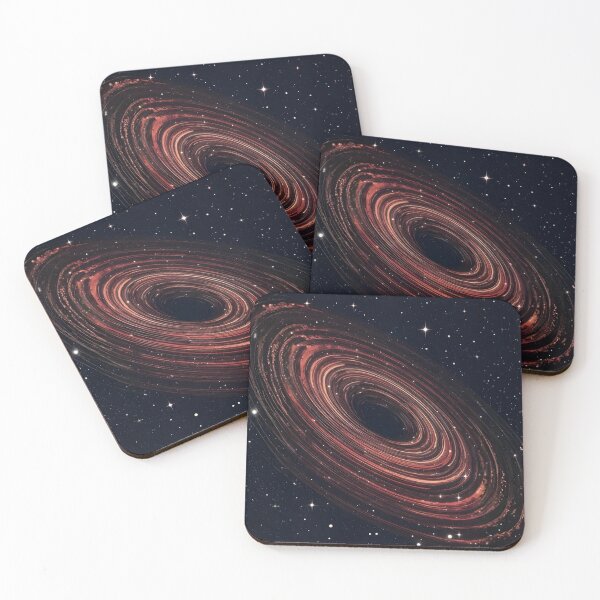 Item preview, Retro Cosmic Abyss: Crimson Black Hole & Vintage Sci-Fi Spiral Art Print designed and sold by DeluluWear.