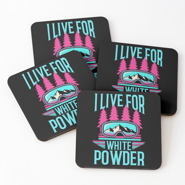 Item preview,  I Live For White Powder Retro Snowboard Skiing 90s 80s Ski Skiing designed and sold by ZACK ART.