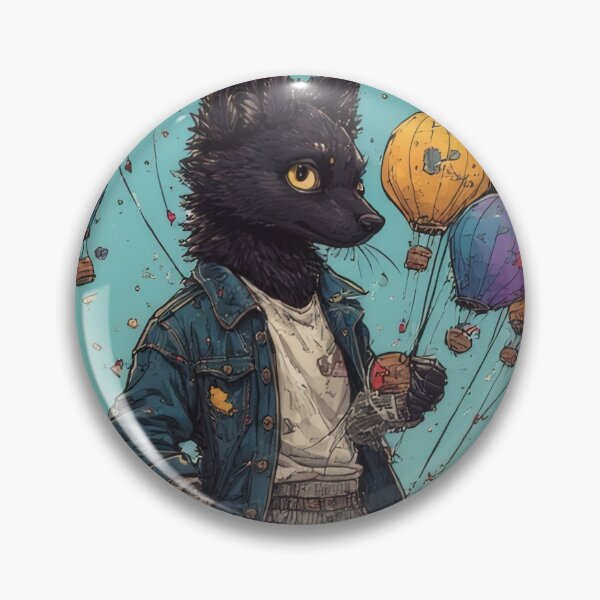 Item preview, Anthropomorphic wolf with balloons in the sky designed and sold by Mianku | Für das Leben.